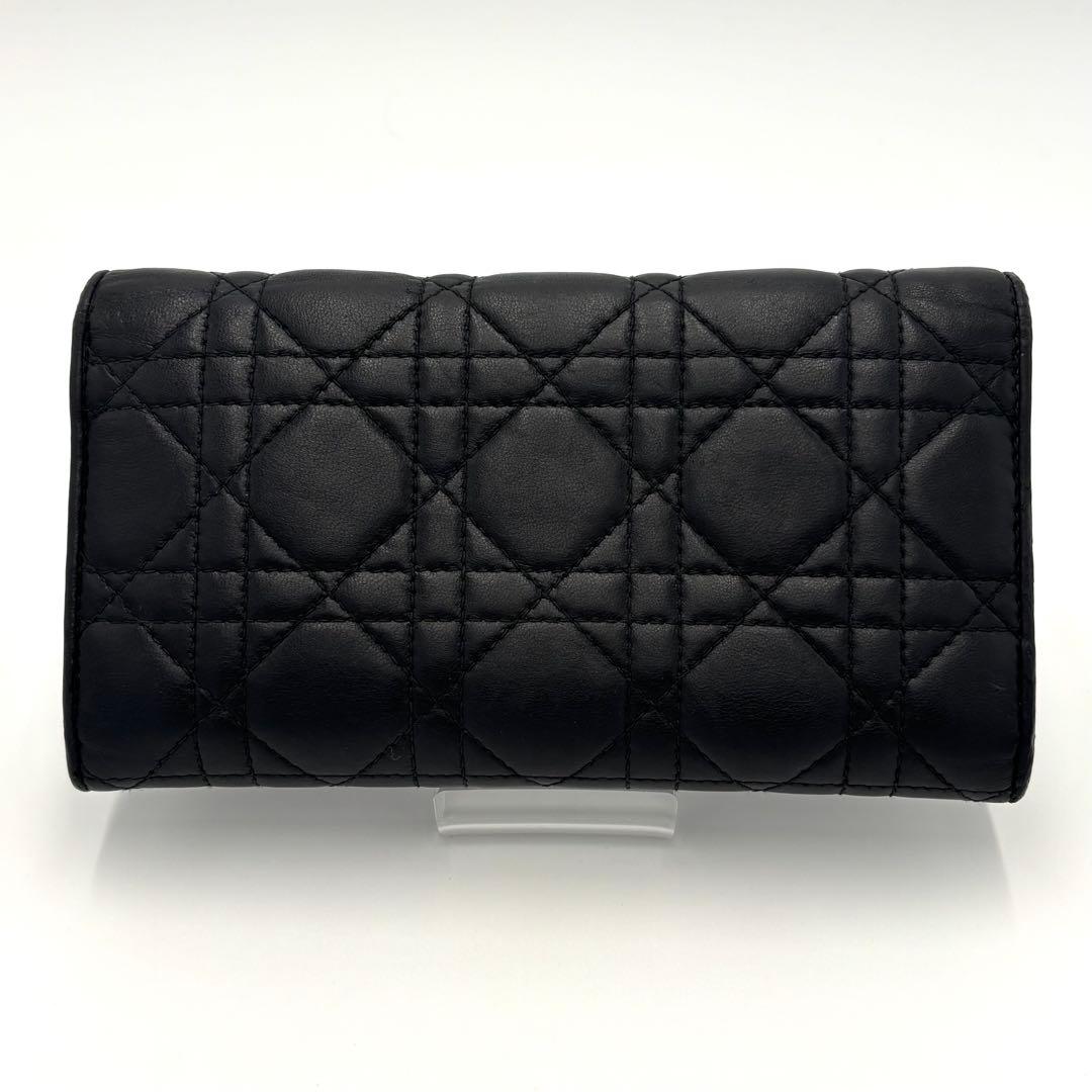 美品✨ディオール カナージュ チェーンウォレット レザー ブラック