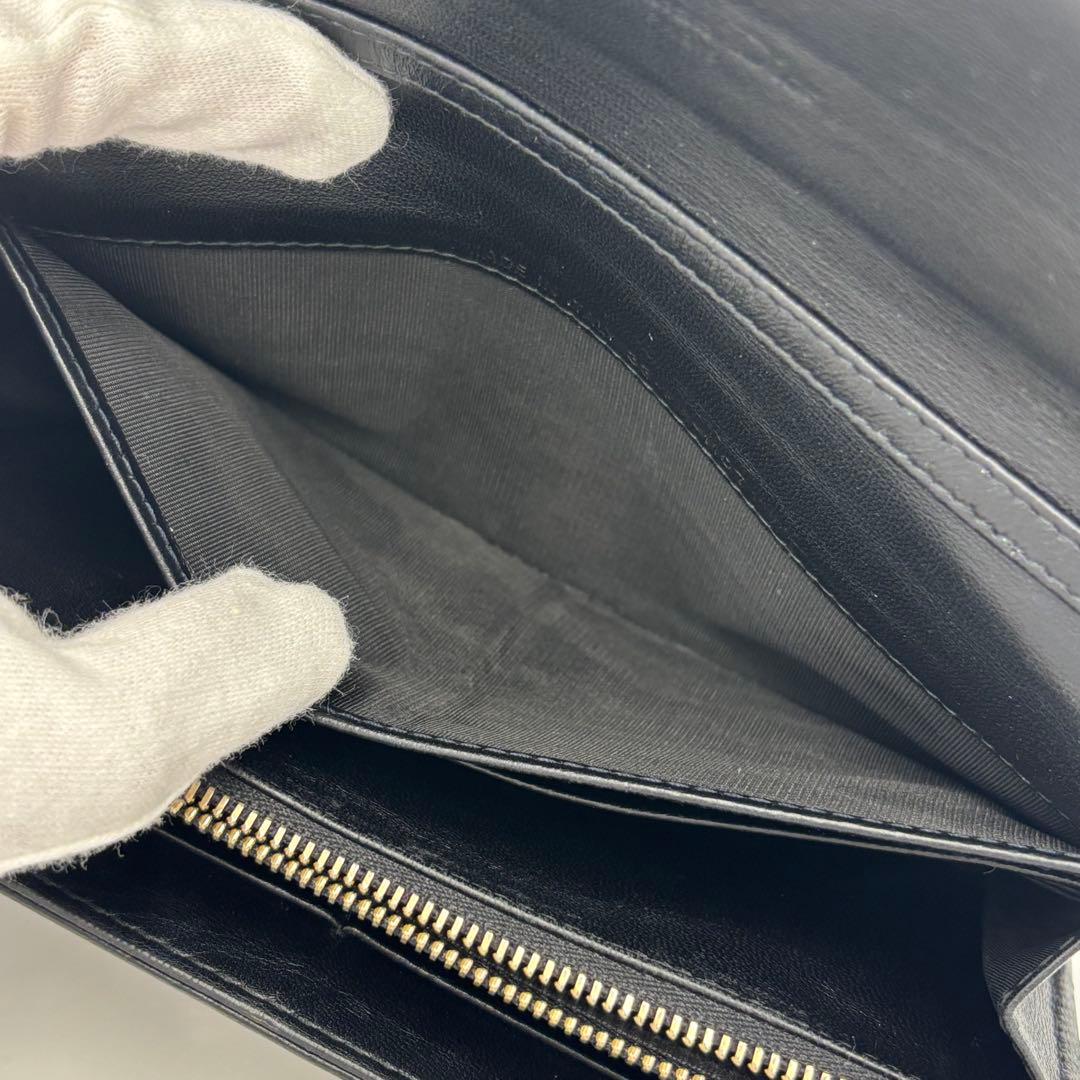 美品✨ディオール カナージュ チェーンウォレット レザー ブラック