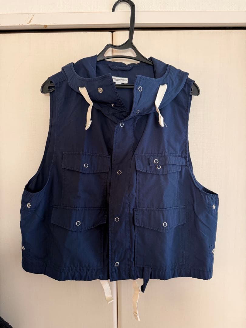 ENGINEERED GARMENTS フード付きベスト M ネイビー
