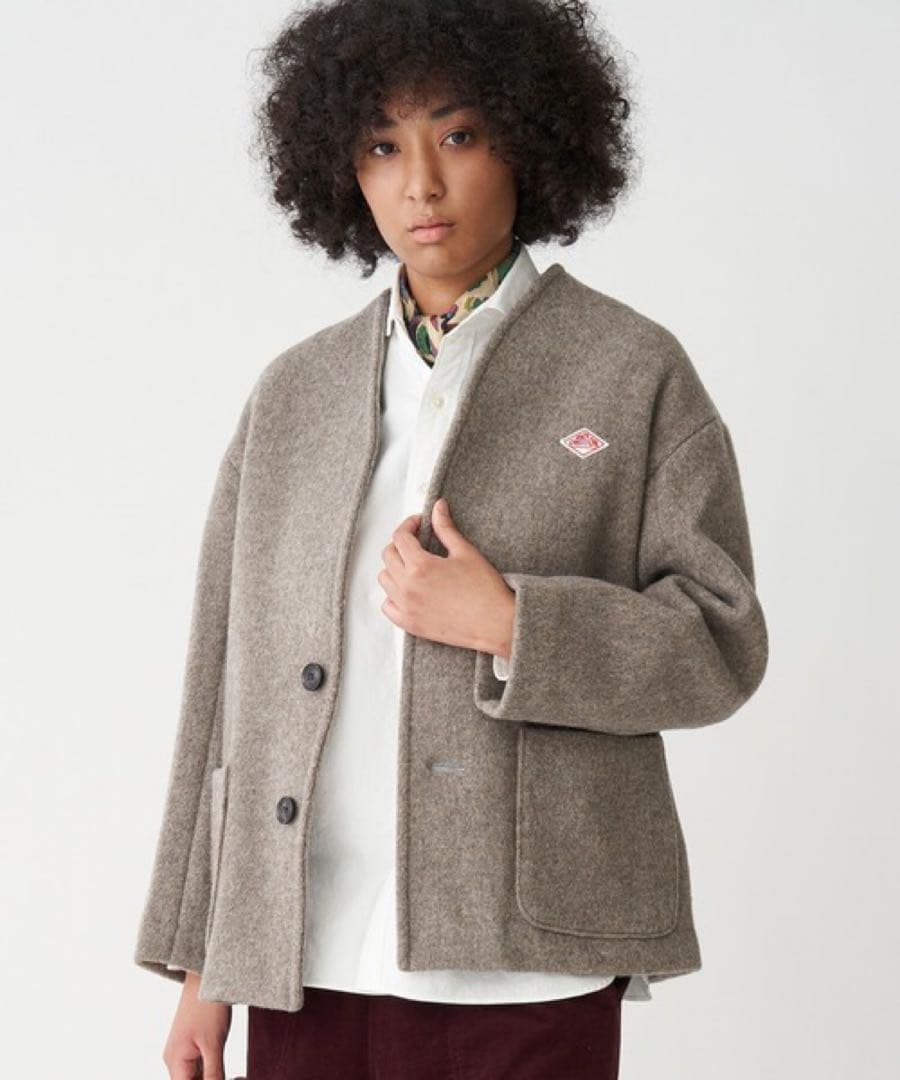 DANTON ダントン ウールモッサ ノーカラージャケット 36