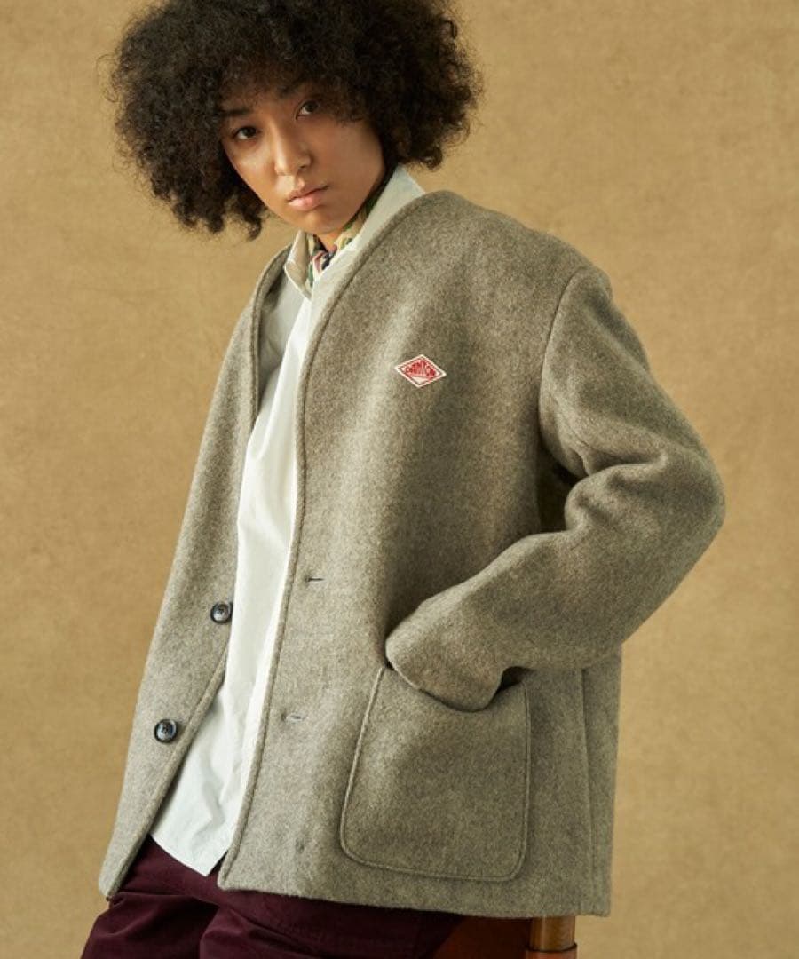 DANTON ダントン ウールモッサ ノーカラージャケット 36