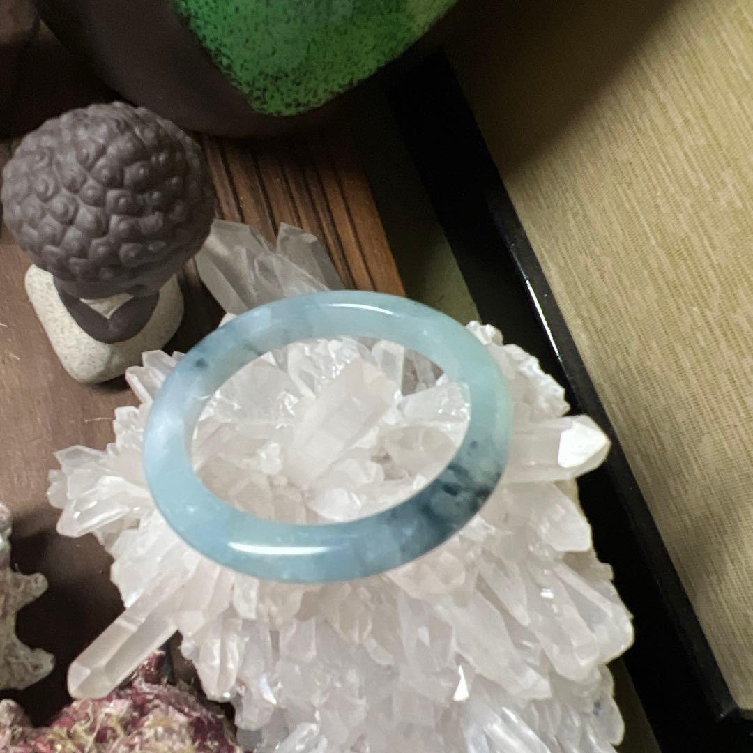 本翡翠、個性的水墨画、 氷糯種バングル　〜51.5