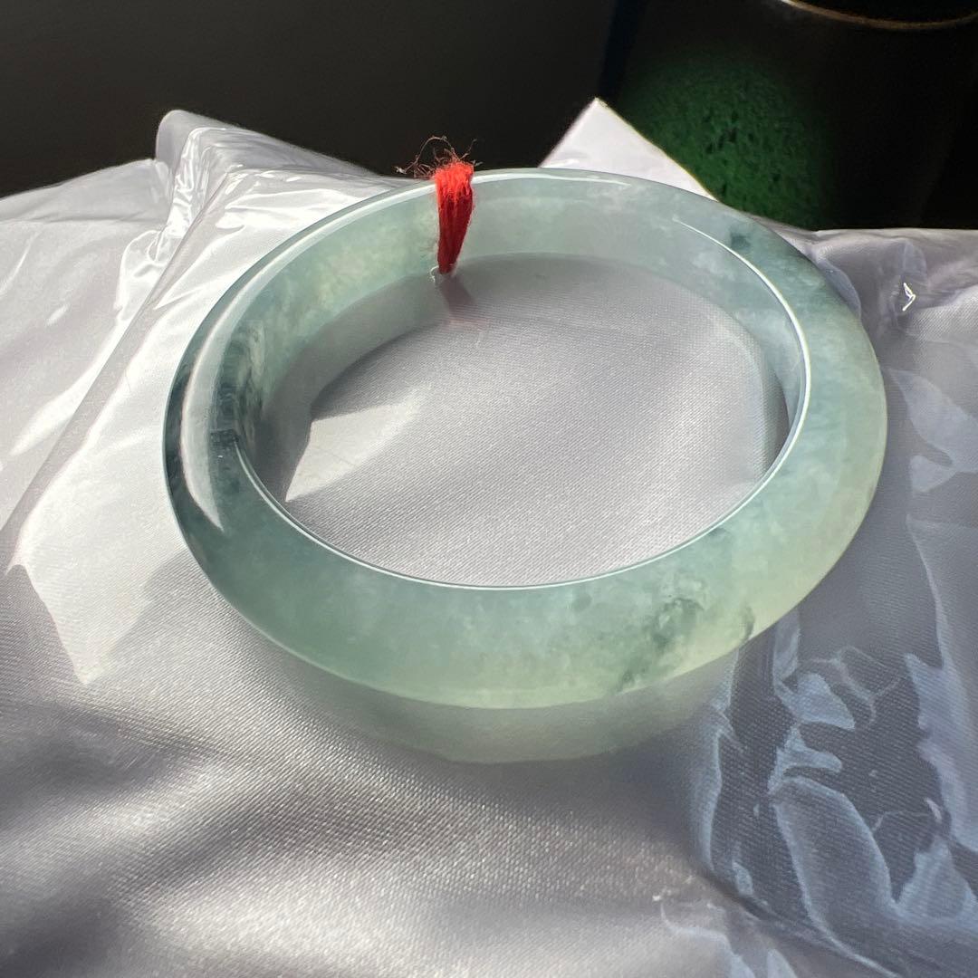 本翡翠、個性的水墨画、 氷糯種バングル　〜51.5