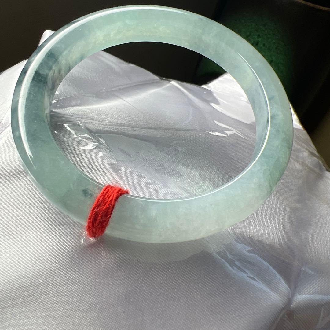 本翡翠、個性的水墨画、 氷糯種バングル　〜51.5