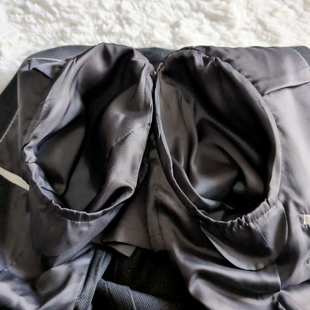 美品 オリヒカ バーズアイ ビジネススーツ スリーピース A6 チャコールグレー