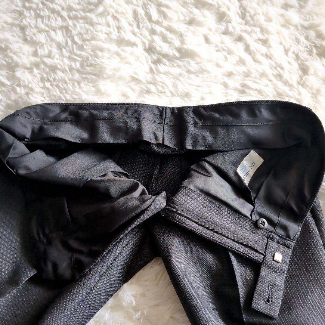 美品 オリヒカ バーズアイ ビジネススーツ スリーピース A6 チャコールグレー