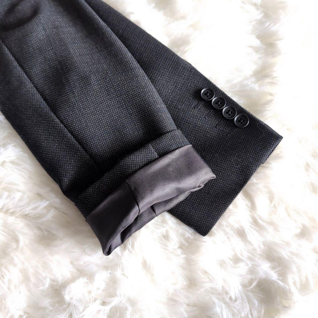 美品 オリヒカ バーズアイ ビジネススーツ スリーピース A6 チャコールグレー