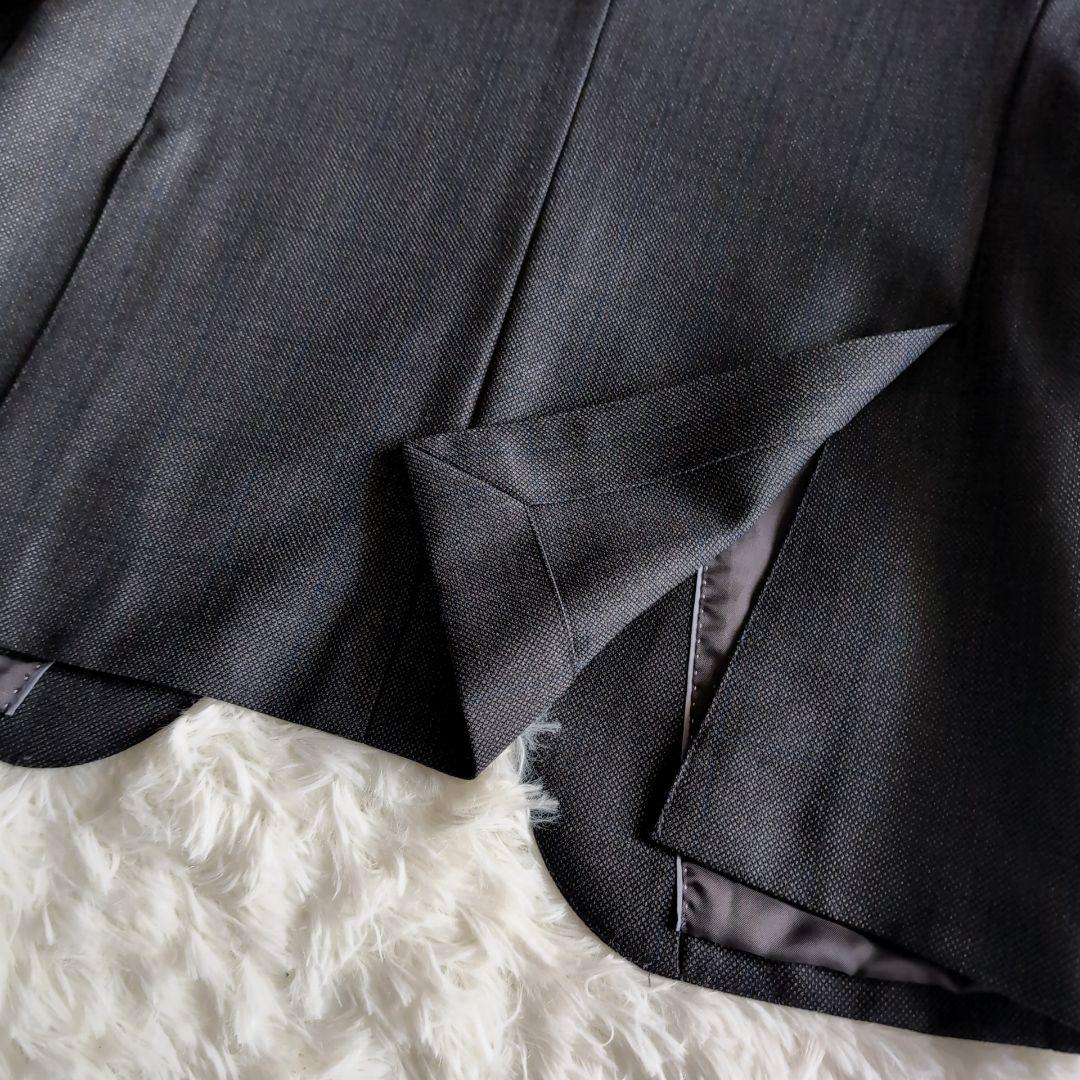 美品 オリヒカ バーズアイ ビジネススーツ スリーピース A6 チャコールグレー