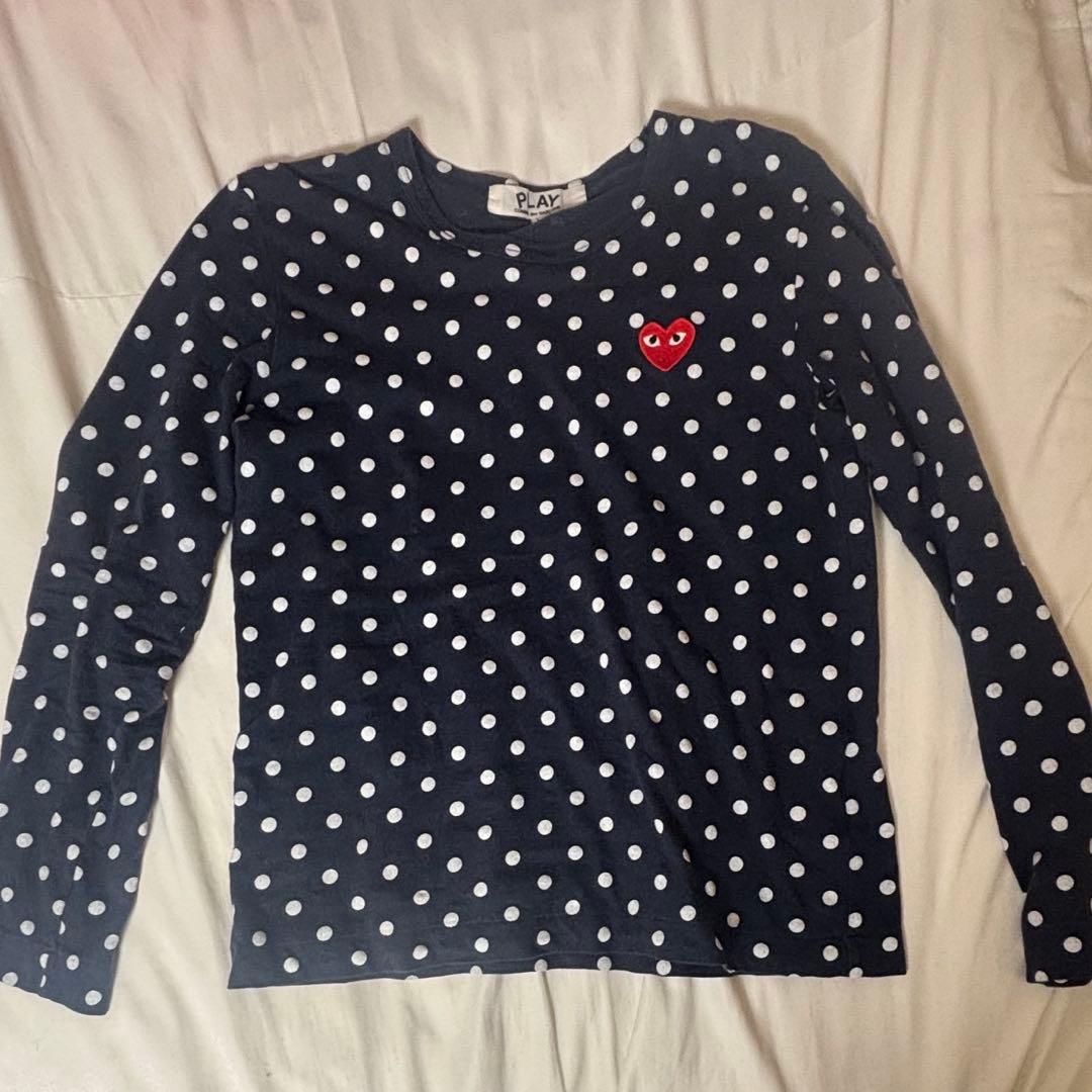 PLAY Comme des Garçons ドット柄長袖Tシャツ L