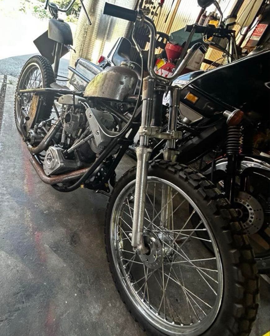 HARLEY ナロー フロントフォーク　ホイール　セット　パン　ナックル