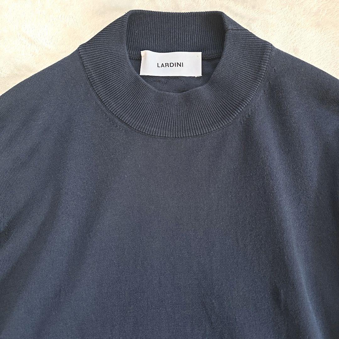 ラルディーニ コットンクレープ モックネックニット 25SS ネイビー