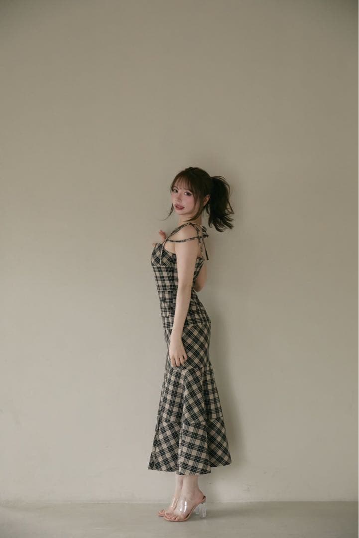 ANDMARY Cecily check long dress アンドマリー