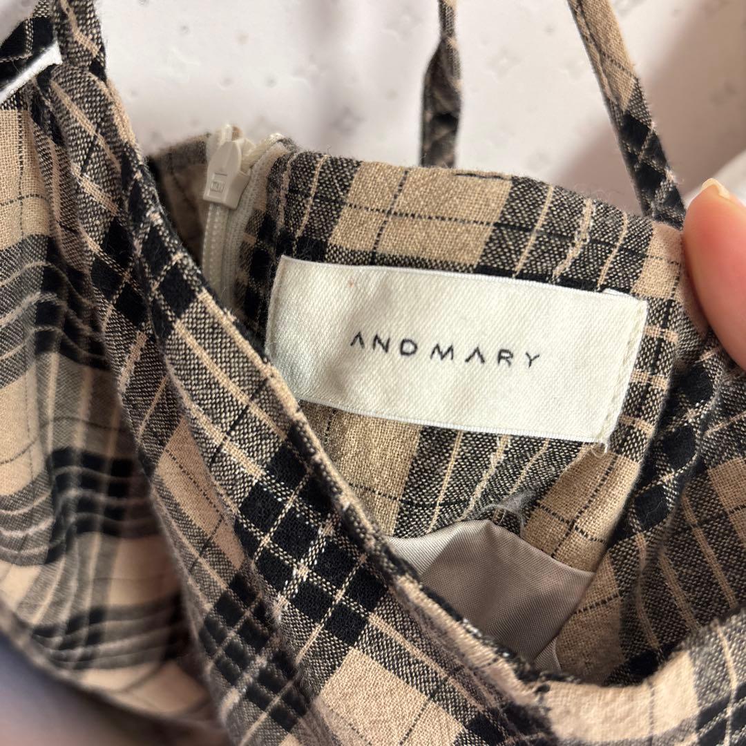 ANDMARY Cecily check long dress アンドマリー