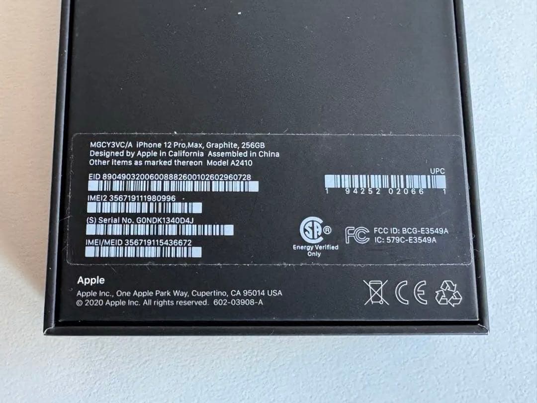 美品Apple iPhone 12 Pro Max 256GB カナダ版