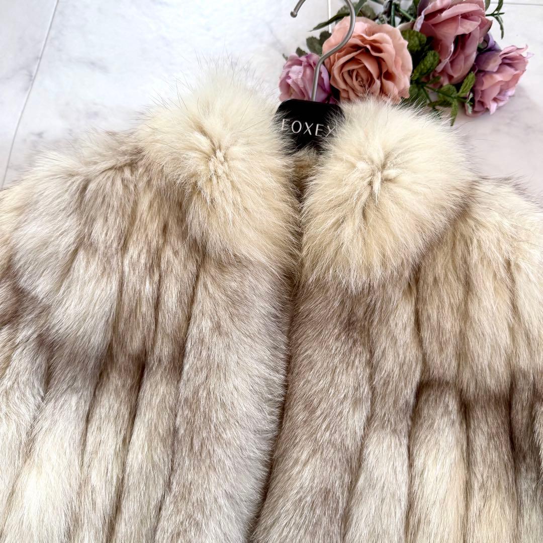 ボリューム◎ブルーフォックス ファーコート リアルファー 毛皮 毛並み◎
