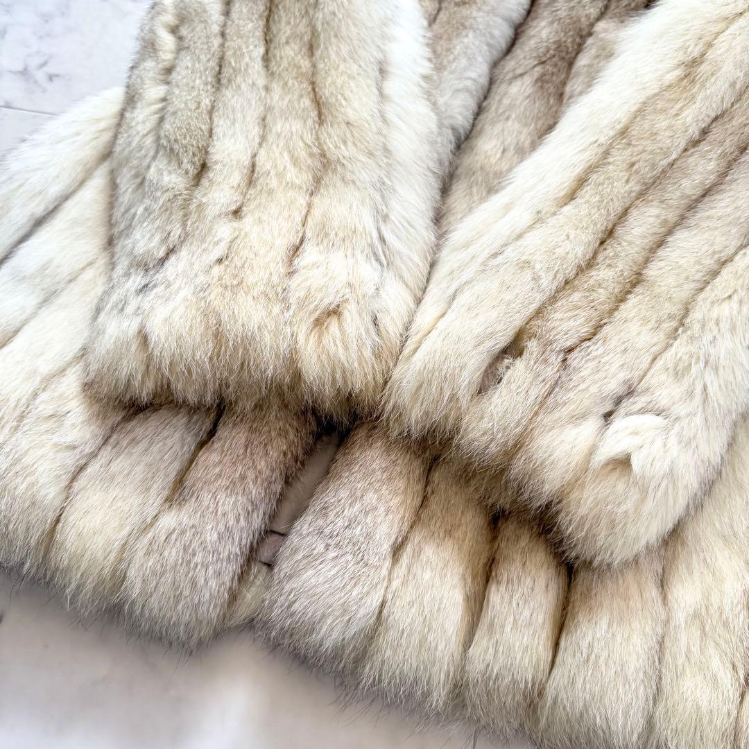 ボリューム◎ブルーフォックス ファーコート リアルファー 毛皮 毛並み◎