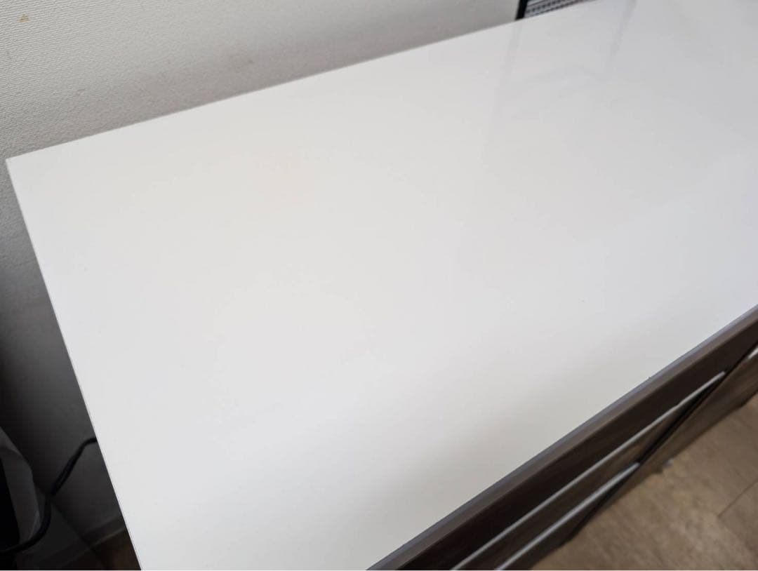 ニトリ　ダークブラウン 食器棚 4段引き出し ホワイト天板