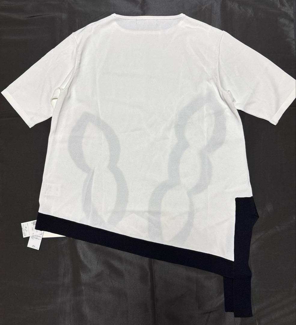 HIROKO KOSHINO イレギュラーヘム 洋梨インターシャニット 40