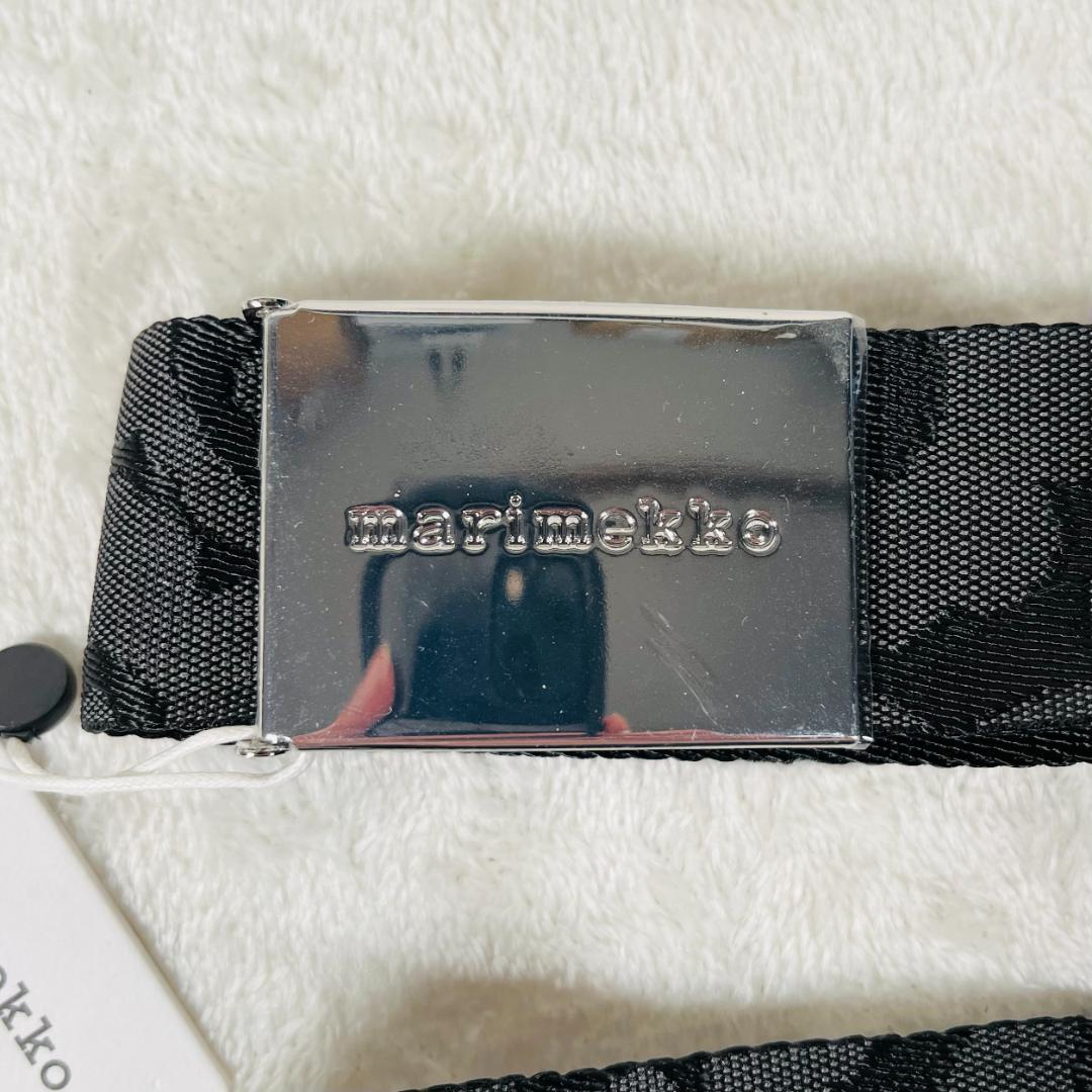 完売品 新品Marimekko マリメッコ ウニッコ柄 花 ベルト ブラック