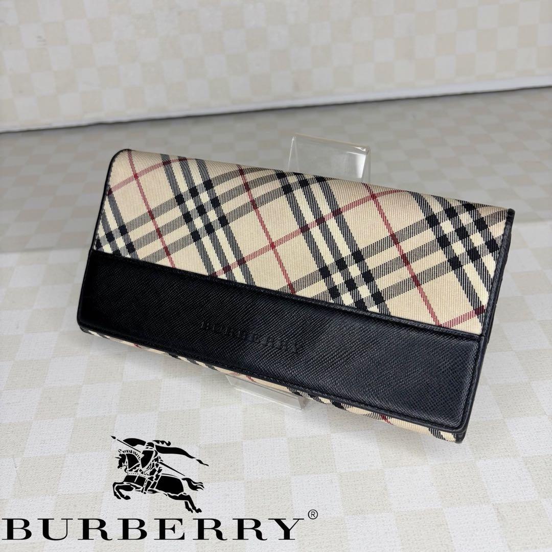 極美品　Burberryバーバリー　長財布　二つ折り　がま口　84