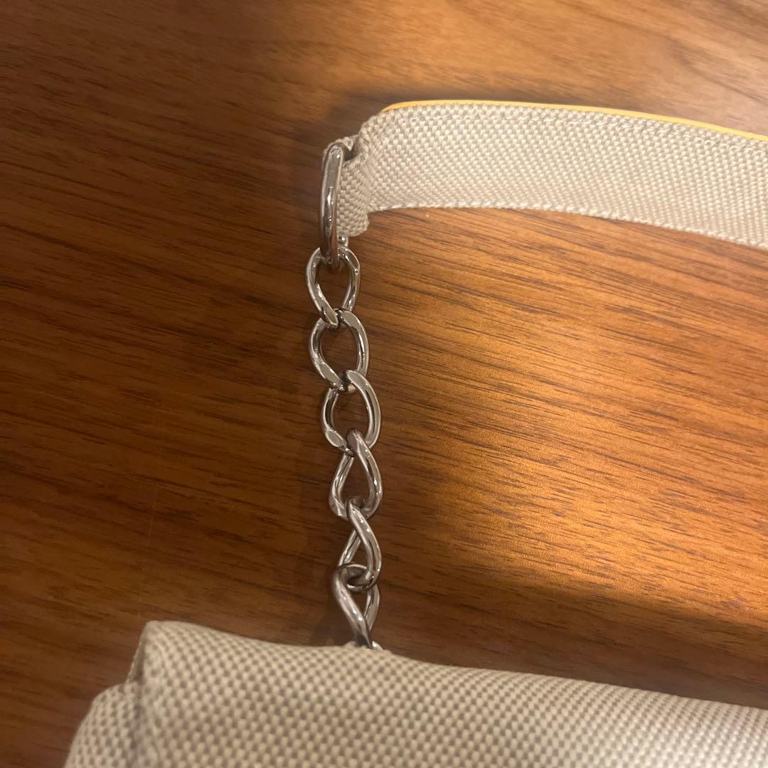 CHANELカメリアショルダーバッグ キャンバス×パテントレザー ベージュ