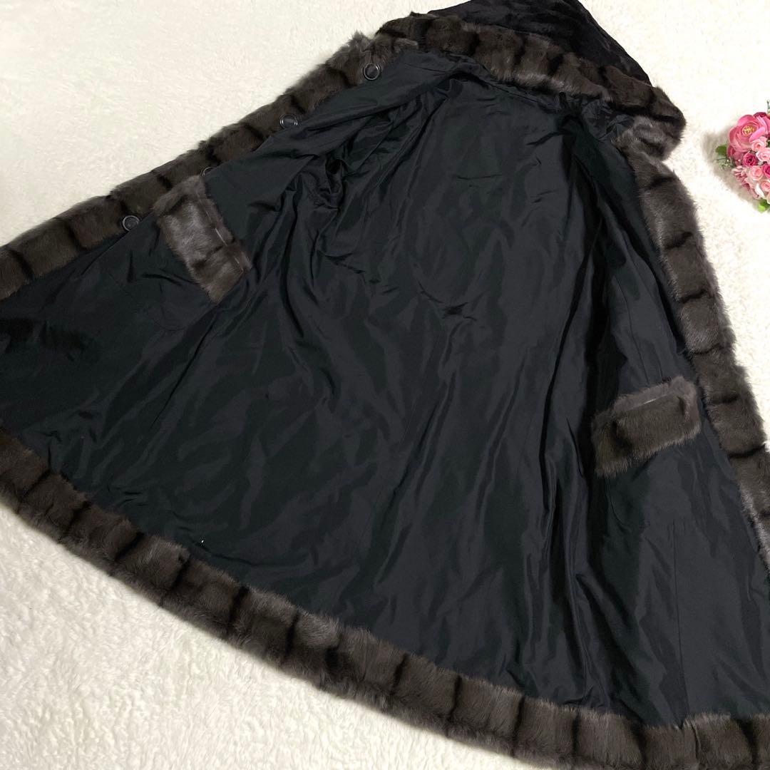 美品◎ロシアリス ヴィーゼル シルク100% リバーシブル 毛皮 ファーコート