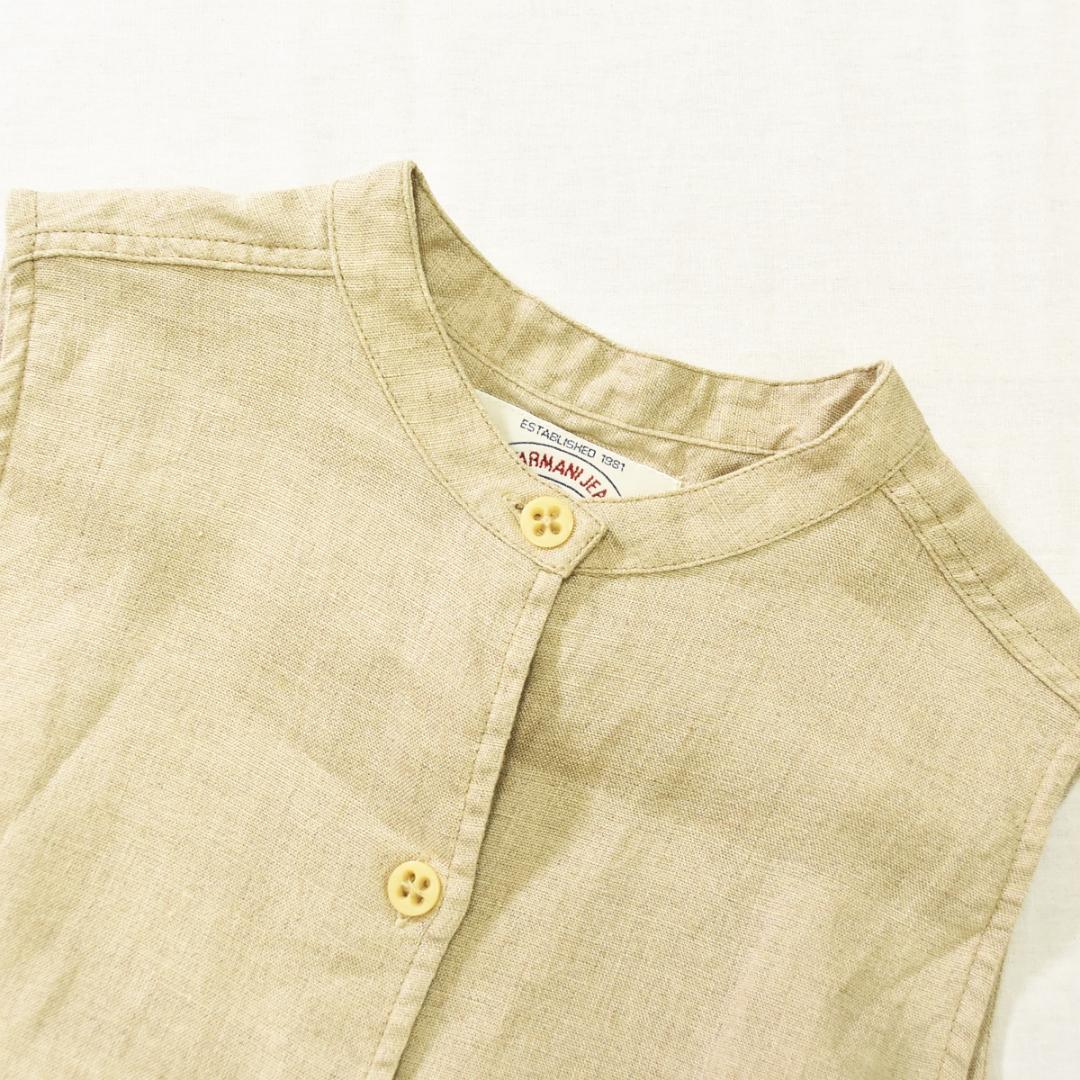 【上質】イタリア製 アルマーニジーンズ リネン100％ ノースリーブチュニック♪