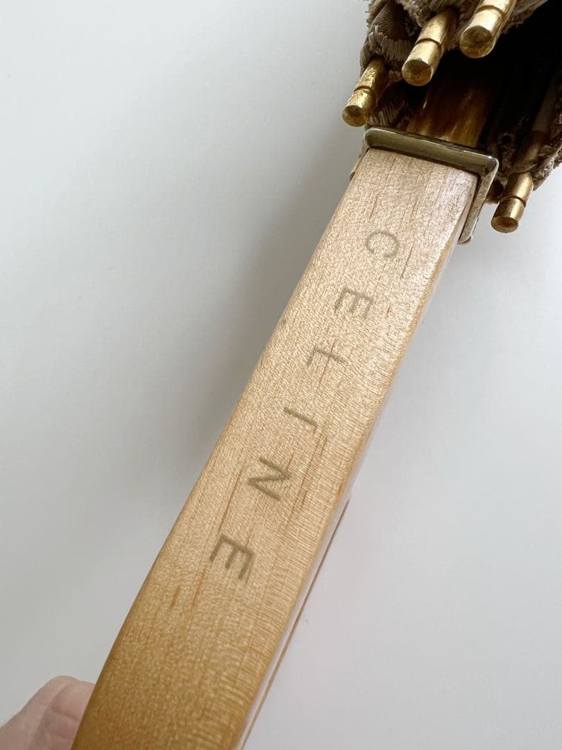 CELINE 日傘 ベージュ 刺繍 logo