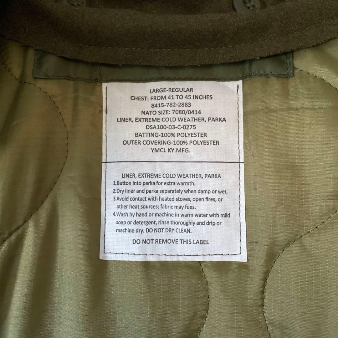 美品 YMCLKY 米軍 M-65 フィッシュテールパーカー フルセット L