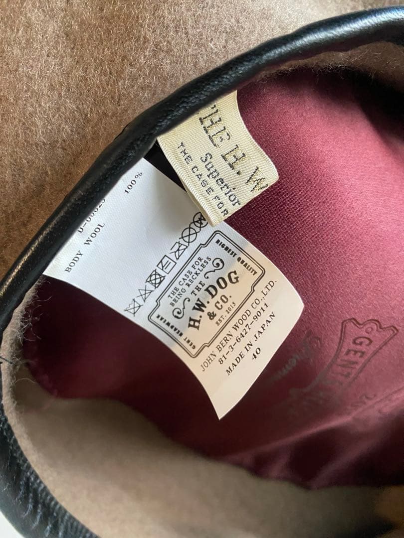 THE H.W.DOG＆CO LEATHER BERET 62 ベレー帽 日本製