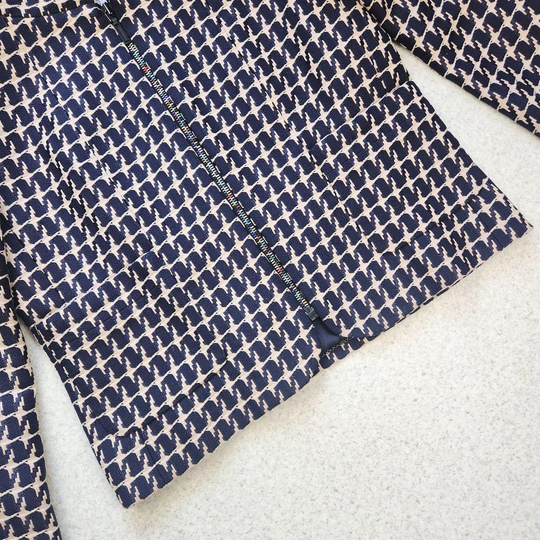 CHANEL ✨01P ツイード ジップアップ ジャケット レザー切替 38