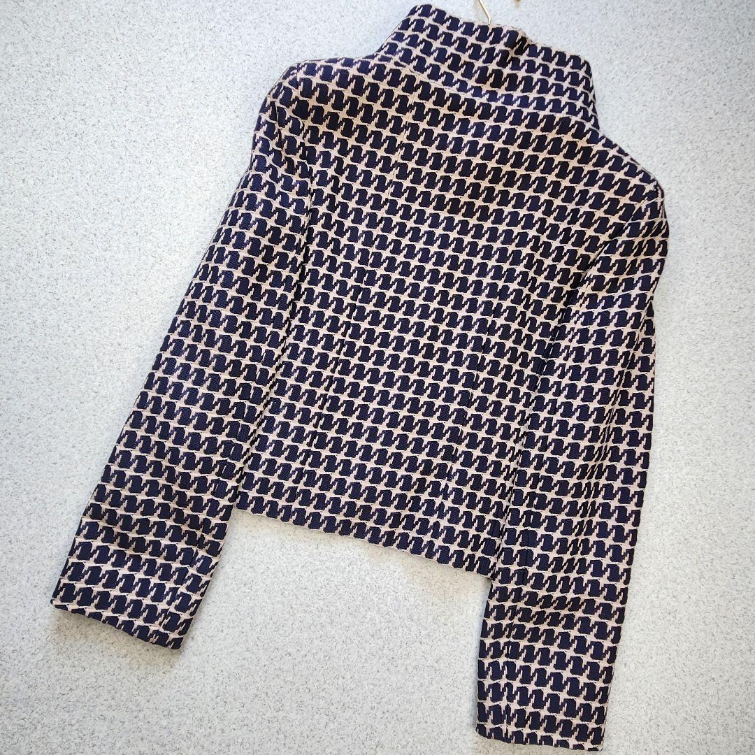 CHANEL ✨01P ツイード ジップアップ ジャケット レザー切替 38