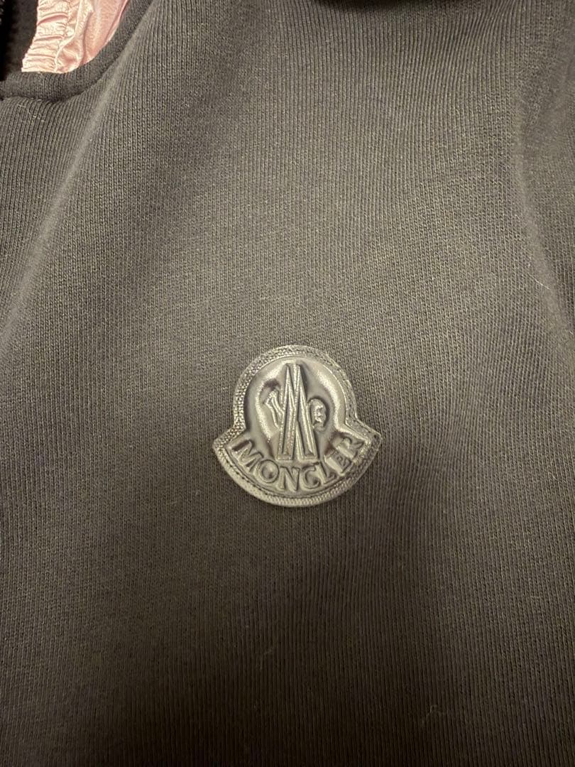 MONCLER フード付きジャケット 黒/ピンク　キッズ12サイズ