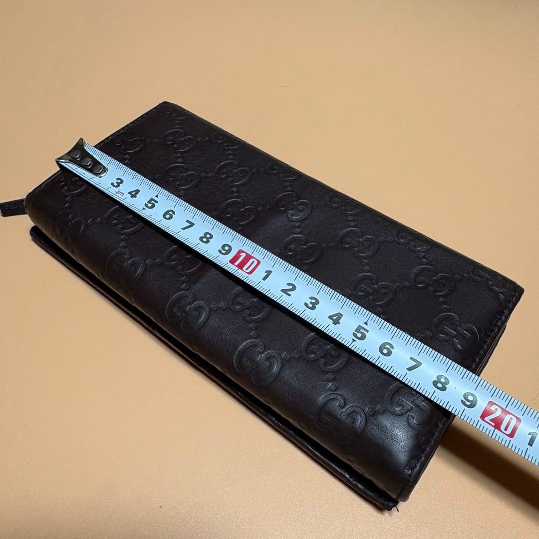 GUCCI GGモチーフ レザー長財布 ダークブラウン