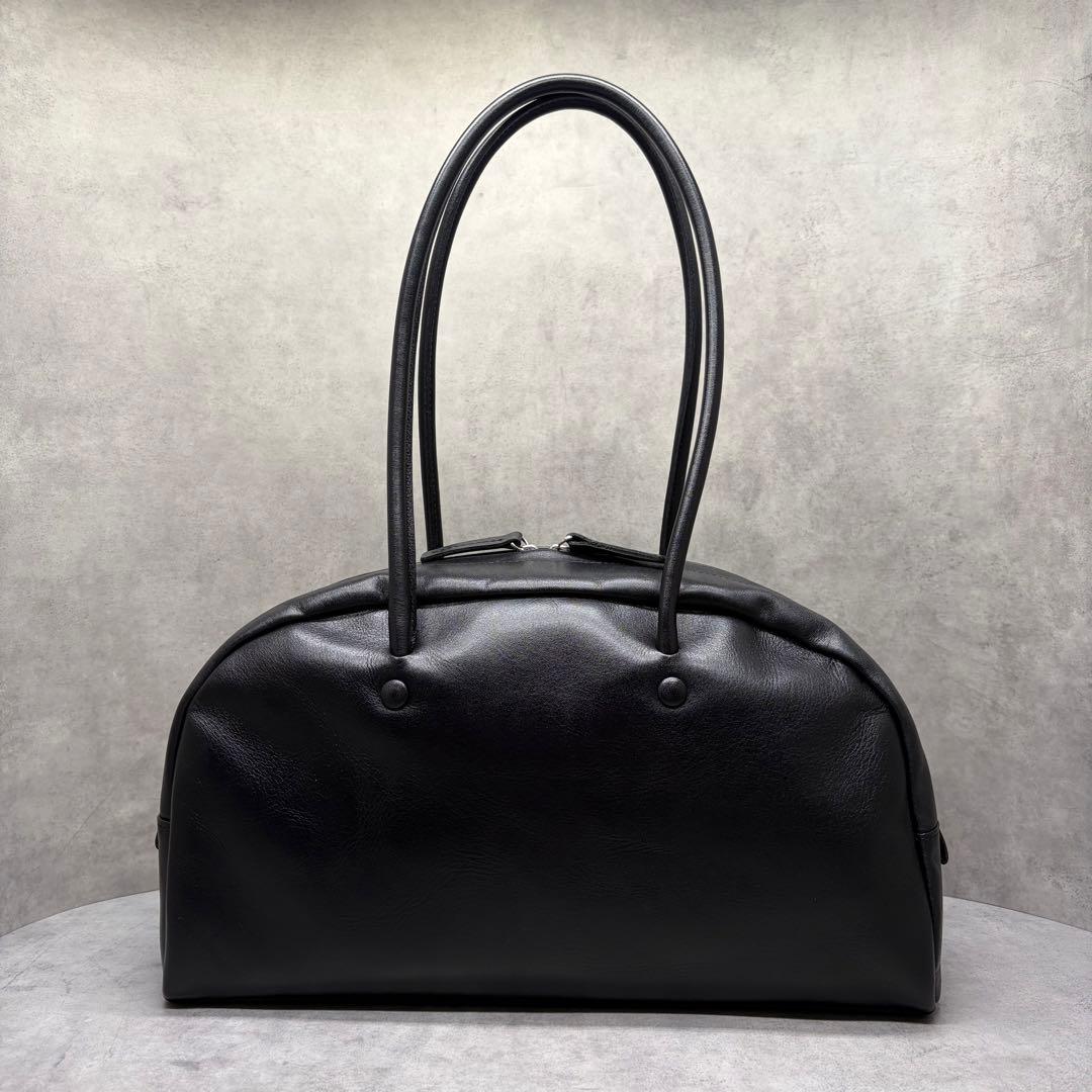 中川政七商店 上質レザー ハンドバッグ ミニボストン 黒 日本製