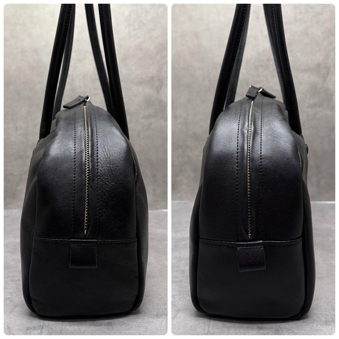 中川政七商店 上質レザー ハンドバッグ ミニボストン 黒 日本製