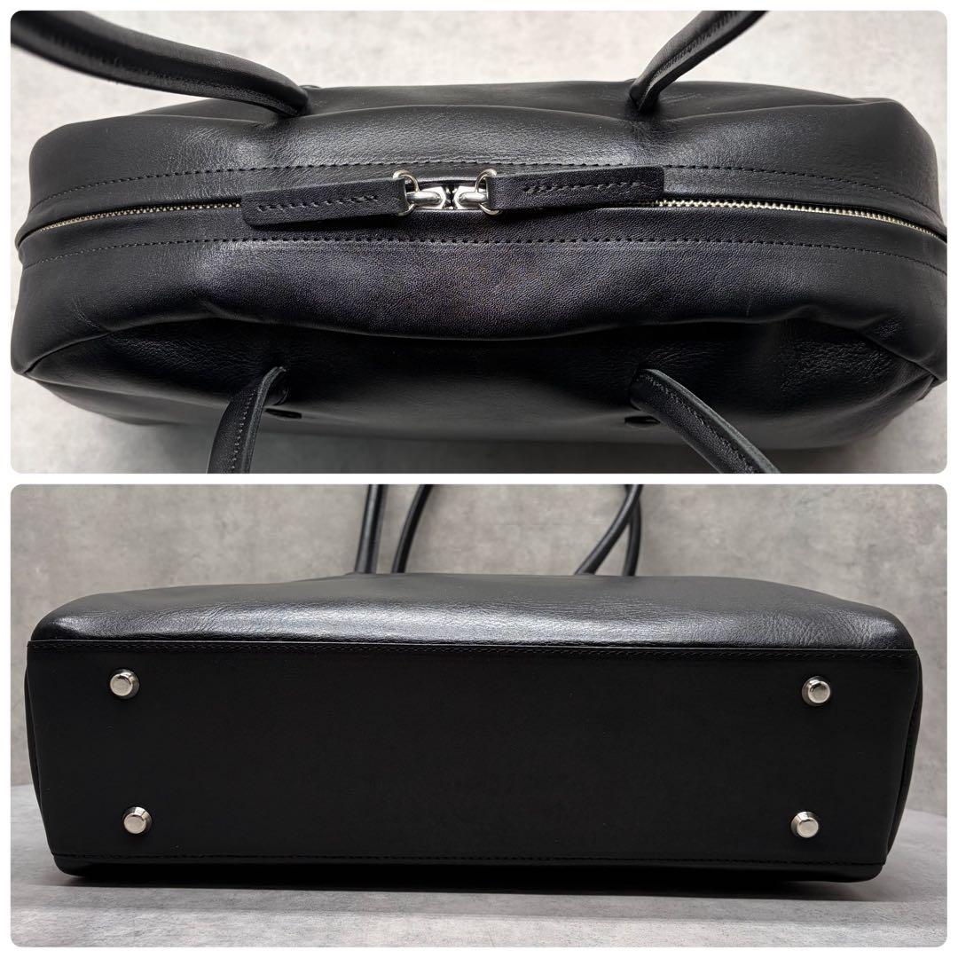 中川政七商店 上質レザー ハンドバッグ ミニボストン 黒 日本製