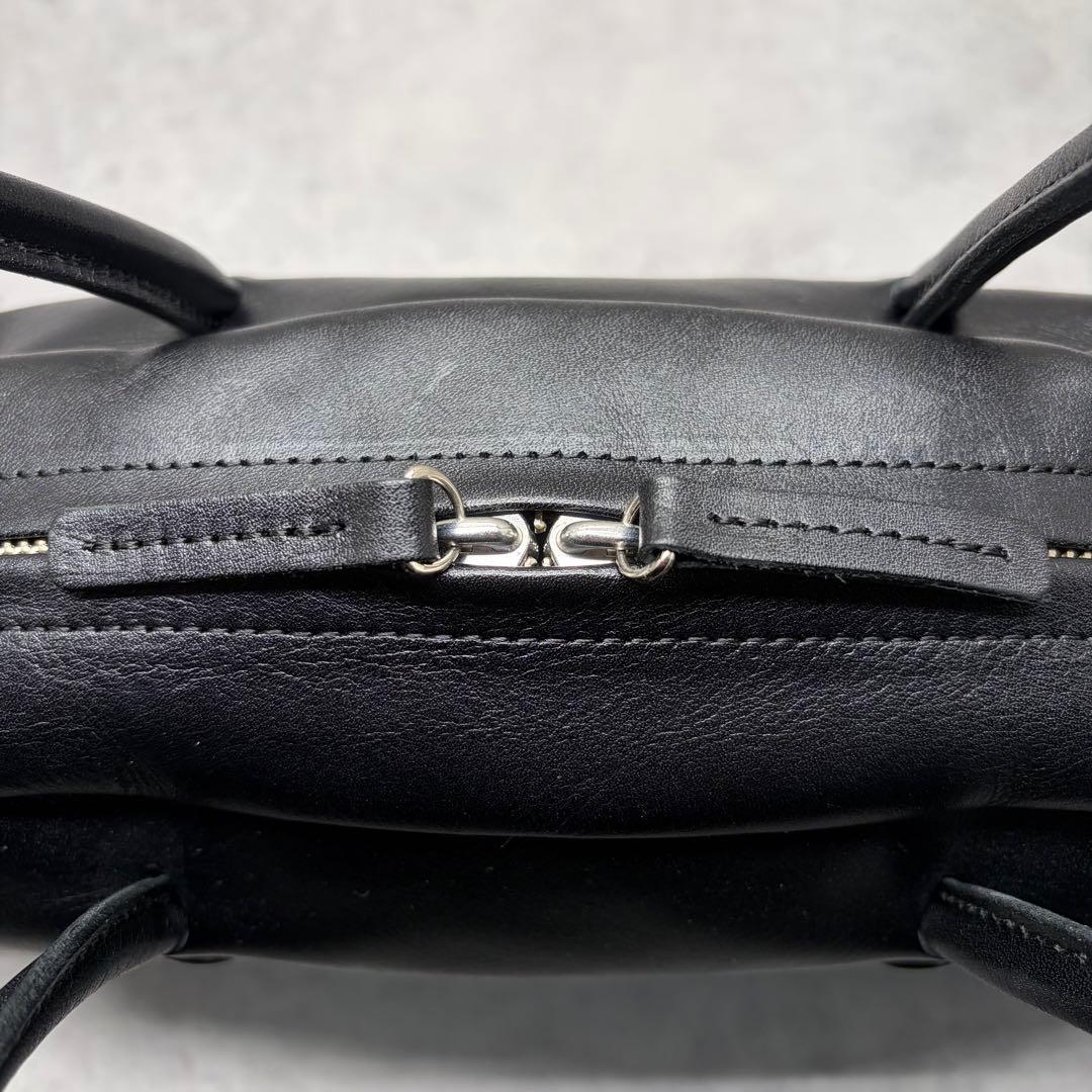 中川政七商店 上質レザー ハンドバッグ ミニボストン 黒 日本製