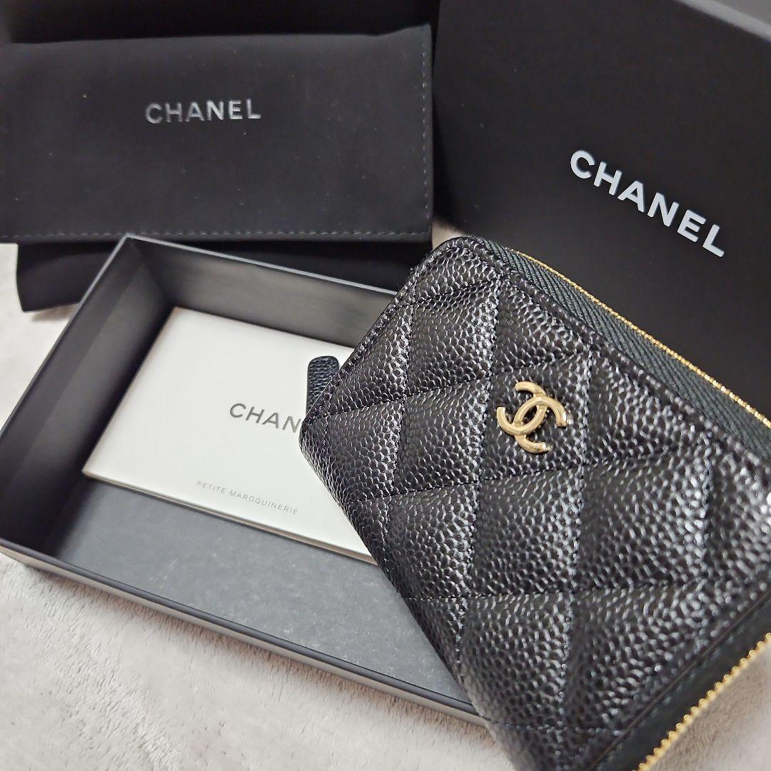 直営店購入 新品未使用シャネル クラシック ジップ パース ゴールド金具