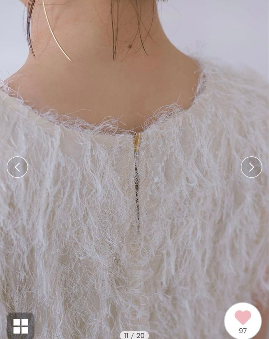 anuans ジャガードバルーンヘムブラウス