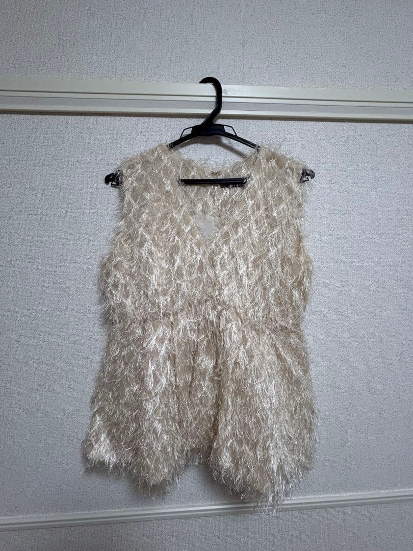 anuans ジャガードバルーンヘムブラウス