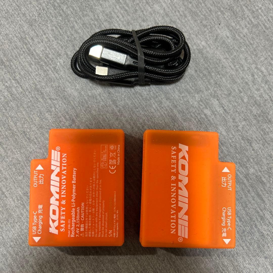 【ほぼ新品】【おまけ付き】コミネ 電熱グローブ、バッテリーセット