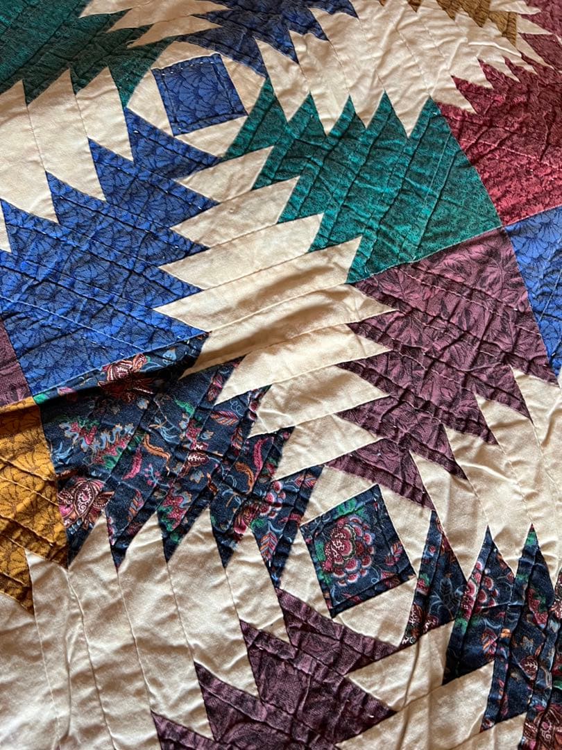 最終値下げアンティークキルト✳︎ヴィンテージ布パッチワーク