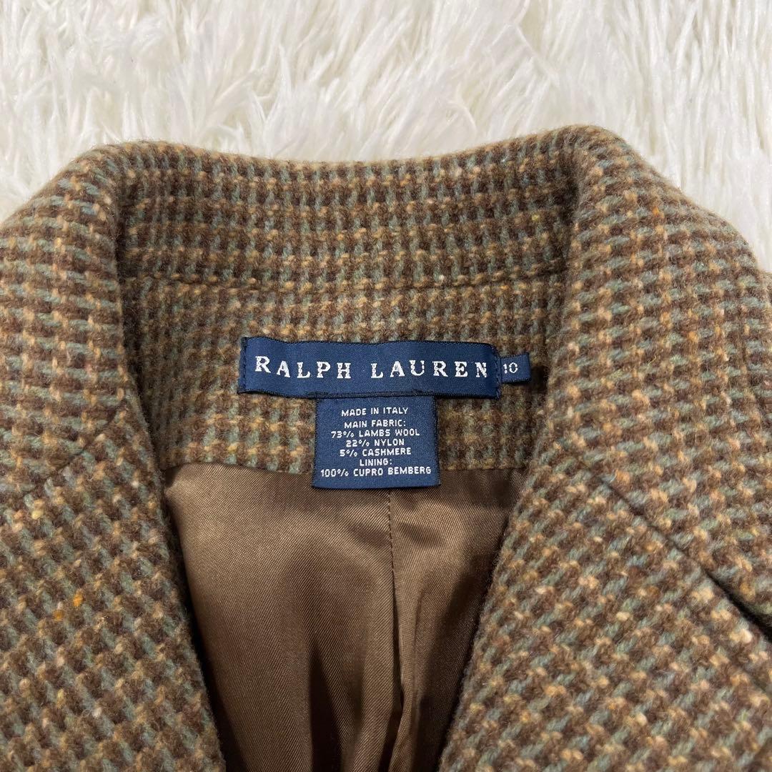 イタリア製✨カシミヤ混✨ラルフローレン　レディースジャケット　ツイード　L相当