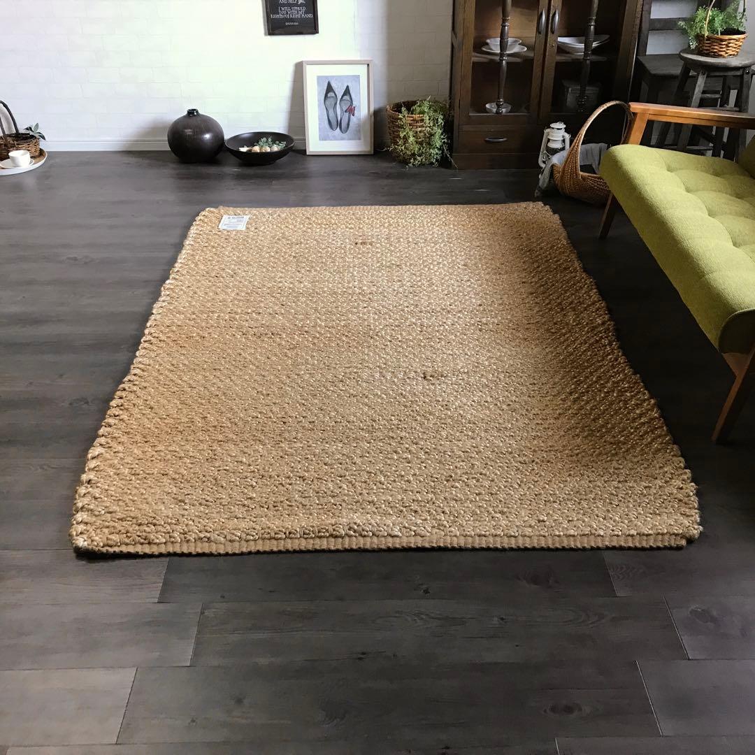 144x197cm ラグ ラグマット 麻 ジュート 夏用 天然素材 店舗使用可