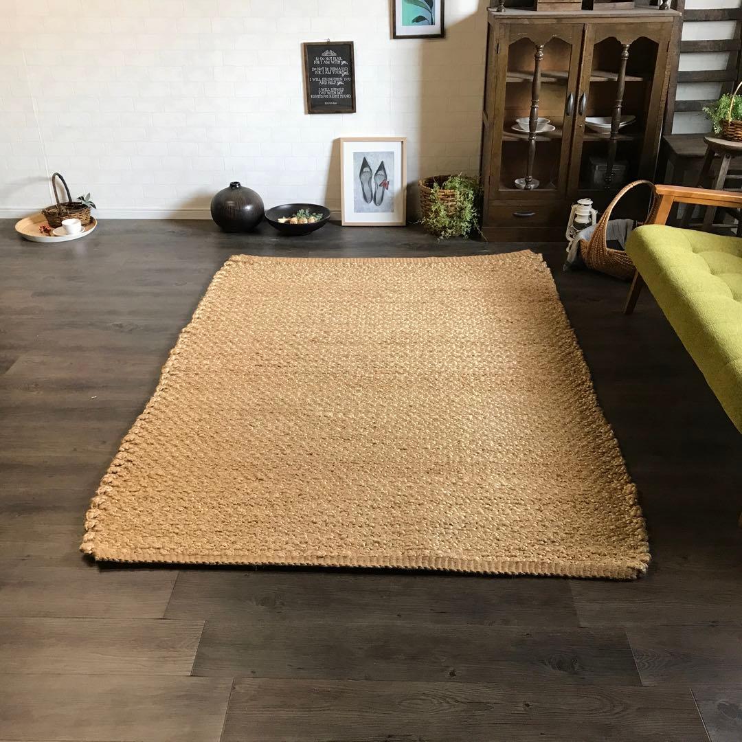 144x197cm ラグ ラグマット 麻 ジュート 夏用 天然素材 店舗使用可