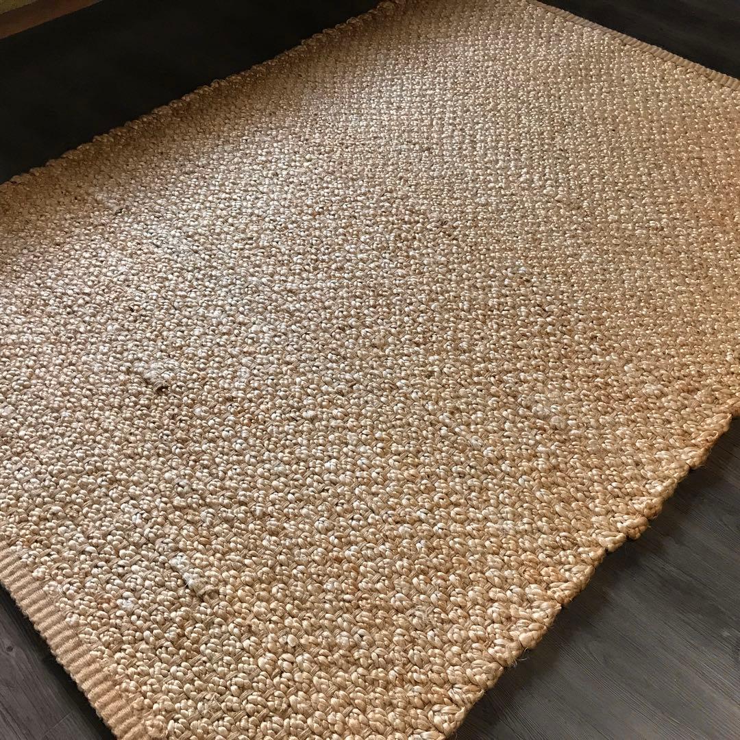 144x197cm ラグ ラグマット 麻 ジュート 夏用 天然素材 店舗使用可