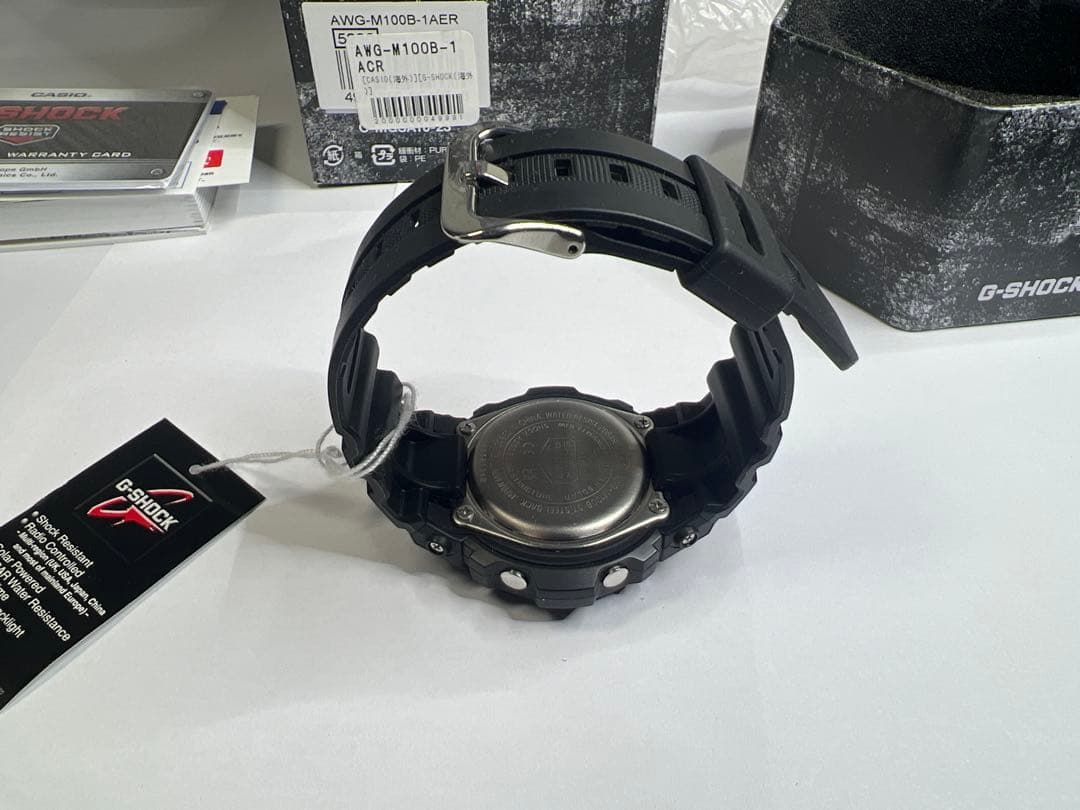 【箱付美品】CASIO G-SHOCK AWG-M100B-1ACR ソーラー
