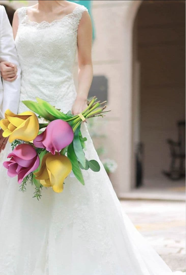 ウェディングドレス Aライン ヴュパリ 白 ベール インポートドレス