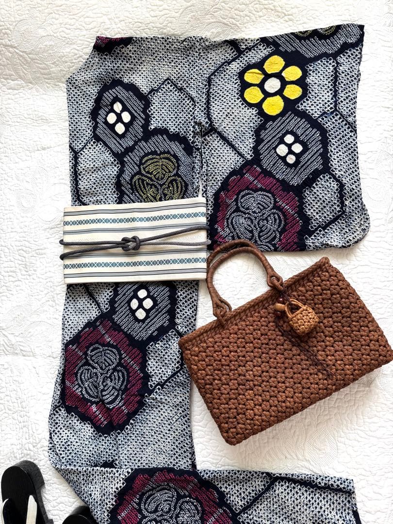 粋な大人の高級浴衣◆有松絞り 素晴らしい吉祥花文